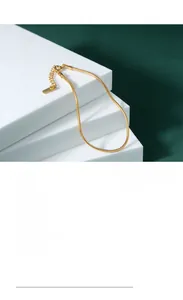 Detail of S925 sterling silver snake chain bracelet in gold finish with extension