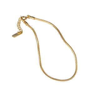 Elegant gold snake bone chain bracelet with lobster clasp and adjustable extension chain