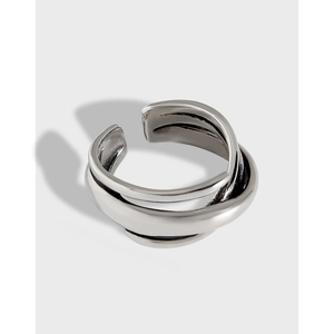 Vintage 925 Sterling Silver Multilayer Winding Ring For Women Minimalist Distressed Adjustable Opening Finger Ring Jewelry