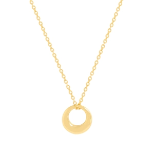 Collier minimaliste en argent 925 plaqué or avec pendentif cercle évidé élégant