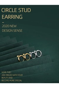 Detail of irregular S925 sterling silver circle stud earrings in gold and silver finishes
