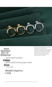 Detail of S925 sterling silver irregular hoop earrings with size and weight specs