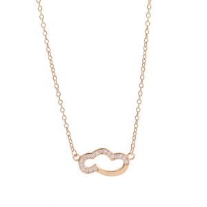 Elegant rose gold S925 sterling silver cloud necklace with sparkling zircon pave inlay