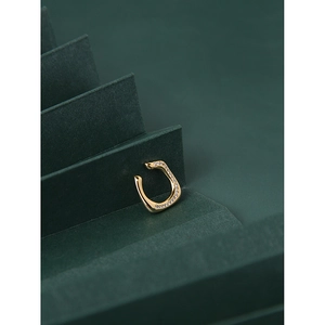 Manchette d'oreille minimaliste en argent S925 doré avec zircons pour oreilles non percées