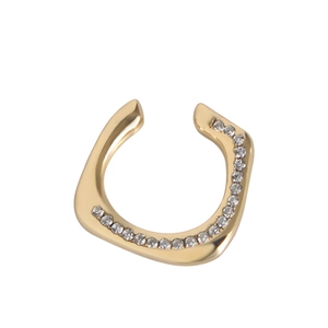 Cuff d'oreille minimaliste en argent S925 doré avec incrustation de zircon brillant