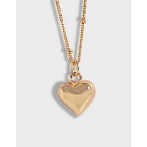 Collana con Pendente a Cuore in Argento Sterling 925 per Donna Collana Minimalista con Catena Satellite Semplice Gioiello a Cuore Lucidato Regalo