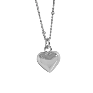 Collana minimalista in argento sterling S925 con pendente a cuore su catena a sfere