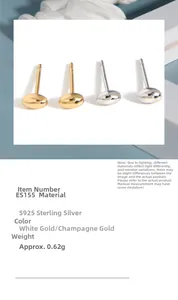 Detailed view of S925 sterling silver ball stud earrings in gold and silver finishes