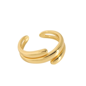 Elegant minimalist gold layered open ring with a polished finish for a modern stylish look