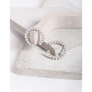 Minimalist S925 sterling silver beaded ear cuffs in a polished C-shaped open design