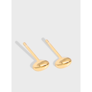 Minimalist 925 Sterling Silver Bean Stud Earrings For Women Tiny Polished Oval Small Pebble Earrings Daily Jewelry Gift