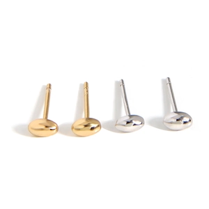 Minimalist S925 sterling silver ball stud earrings in polished gold and silver finishes