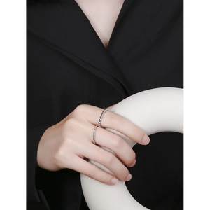 S925 sterling silver beaded stacking ring set for women in minimalist design
