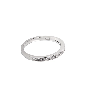Elegant S925 sterling silver ring with a sparkling row of round-cut cubic zirconia stones