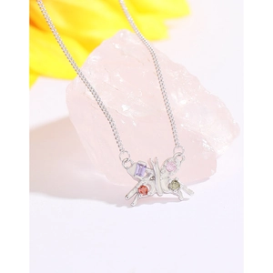 Elegant S925 sterling silver butterfly necklace with colorful zircon gemstones for women