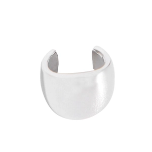 Minimalist S925 sterling silver ear cuff with a polished C-shaped open design for women