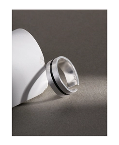 Macro view of S925 sterling silver ring with black enamel and brushed finish