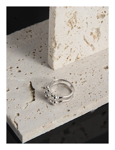 Detailed macro view of S925 sterling silver hallmark inside adjustable bear ring
