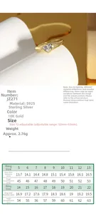 Detailed ring size chart with inner diameter and finger circumference specifications