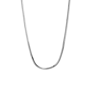 Elegant S925 sterling silver square snake bone chain necklace with high polish finish