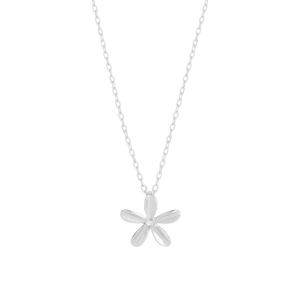 Collier avec pendentif marguerite en argent sterling 925 poli et pierre de zircone