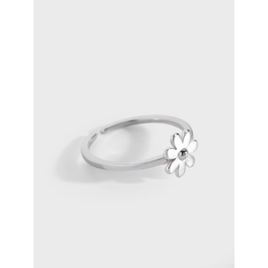 Anello Aperto in Argento Sterling S925 Con Margherita Per Donna Minimalista Regolabile Stile Coreano Anello a Fiore Gioielli di Moda