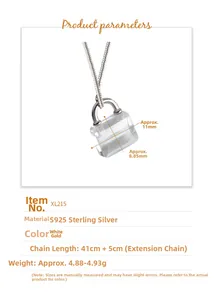 Detail view of S925 sterling silver handbag pendant with transparent zircon crystal