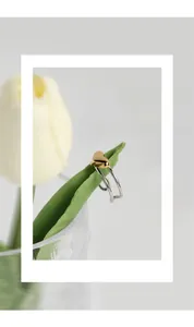 Detailed view of S925 sterling silver double-layer ring with gold 3D heart accent