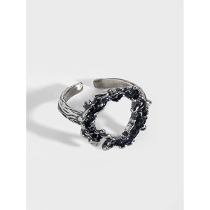 925 Sterlingsilber Verstellbarer Ring Für Damen Koreanischer Ins-Stil Unregelmäßige Geschmolzene Textur Einfacher Silberner Offener Ring