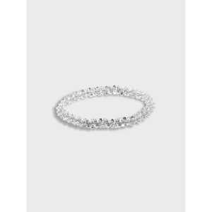 925 Sterling Silver Pave Rhinestone Ring For Women Korean Minimalist Thin Finger Ring Elegant Simple Jewelry Wedding Band