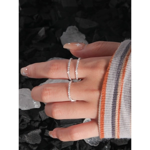 Minimalist S925 sterling silver multi-layer crisscross ring with pavé sparkling zircons