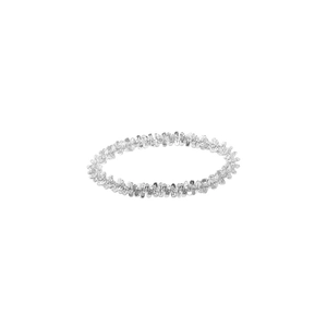 Minimalist S925 sterling silver textured ring with a sleek star-chain sparkling design