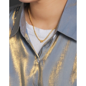 Collier minimaliste en argent S925 doré avec chaîne torsadée et pendentif nœud pour femme