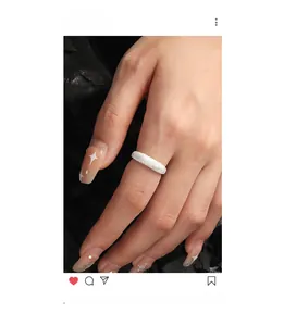 Detailed close-up of S925 sterling silver ring featuring a matte frosted sand texture