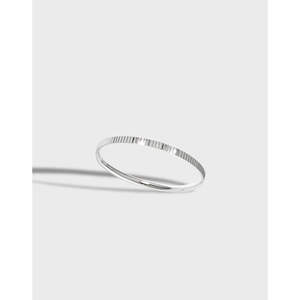 Minimalist S925 Sterling Silver Ring For Women 1mm Knurled Texture Vertical Stripe Thin Finger Ring Niche Design Jewelry