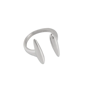 Anello aperto in argento sterling S925 dal design geometrico minimalista e irregolare