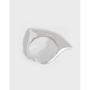 S925 Sterling Silver Geometric Open Ring For Women Minimalist Irregular Polished Adjustable Fashion Jewelry Finger Ring