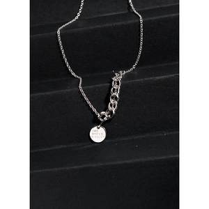 S925 sterling silver coin pendant necklace with "The World Is Yours" engraving