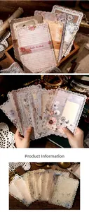 Détail de papier décoratif dentelle vintage pour scrapbooking lot de 10 pièces