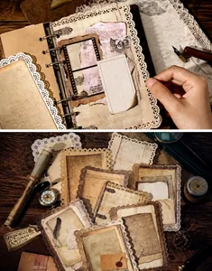 Detail van vintage kantpapier frames met uitgesneden randen voor scrapbooking en dagboeken