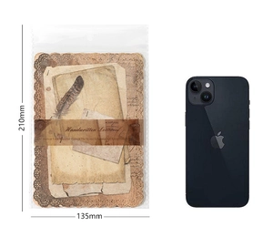 Détail de papier dentelle rétro avec motifs de plumes et référence de taille pour scrapbooking