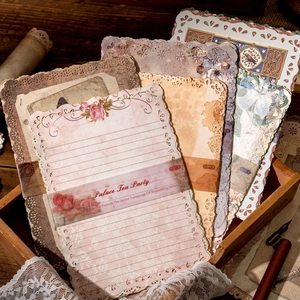 Vintage kantpapier set paleis theekransje thema voor plakboek decoratie