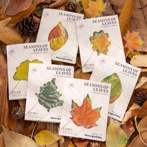 Seasons Of Leaves PET Sticker Pack Natural Autumnal Foliage Patterns For DIY Scrapbooking Journaling Decoration Nordic Style Stationery