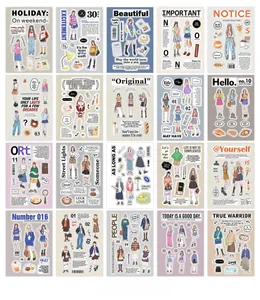 20 sheets of romantic daily cartoon girl stickers for DIY journaling and decoration