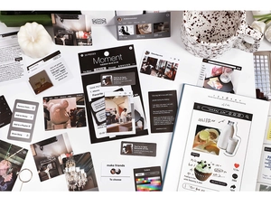 Close-up of artistic lifestyle stickers pack featuring UI design and vintage elements