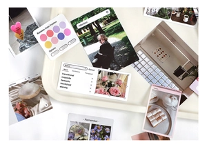 Detailed view of information age series aesthetic stickers for journaling and DIY decor