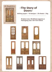 Detailed catalog of 10 vintage wooden door hollow paper frames for DIY journaling decoration