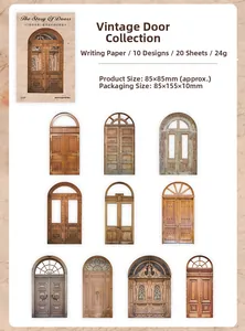 Detail of 10 vintage wooden gate cutout stickers for DIY journaling and decoration