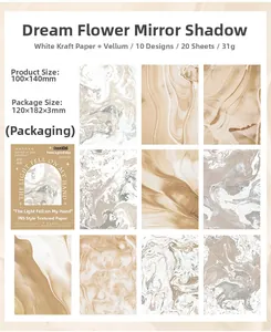 Detail view of Dream Mirror decorative scrapbooking paper set with marble textures