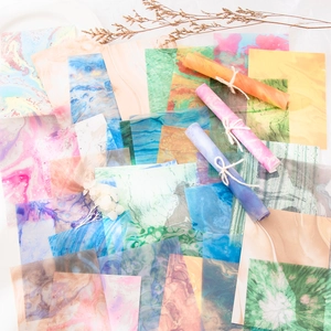 Artistic marble texture translucent paper sheets for scrapbooking and DIY journals